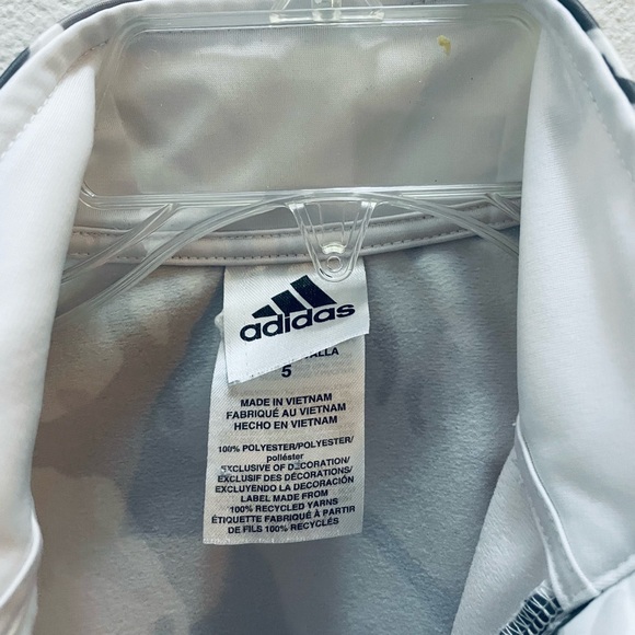 Adidas Boys Track Jacket White Camouflage Full Zip Up Jacket Sz 5 - Picture 4 of 5